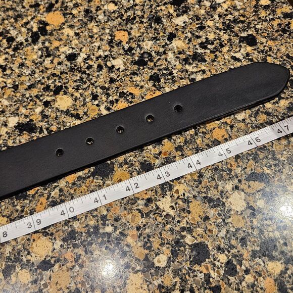 Mens Bison Designs Black Leather Belt 38mm – Box Canyon Black Buckle Size 42 USA - Picture 4 of 9